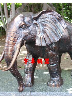 宇卓铜器 纯铜树皮象 公司大门口摆件 直鼻子对象 铜象开业礼品
