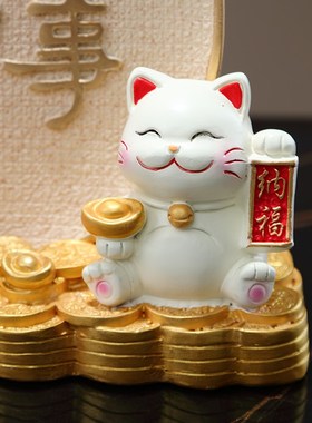 招财猫摆件流沙画客厅酒柜装饰品玄关电视柜新房乔迁开业礼物送礼