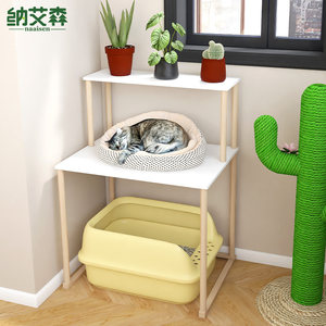 猫砂盆上方置物架小佩猫厕所阶梯式架子多层猫窝架猫笼收纳层架定