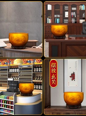 金色聚宝盆摆件招财聚财装饰景德镇陶瓷乔迁开业办公室送礼品大号