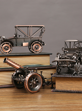 复古金属摩托车模型摆件家居小摆设玄关书架酒柜装饰品创意工艺品