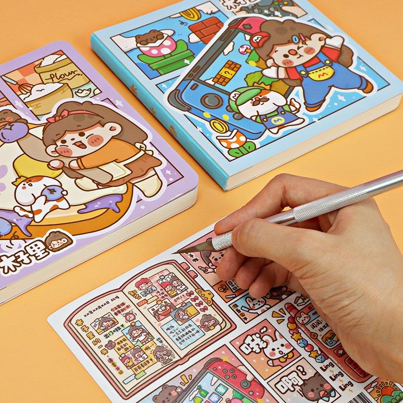 木子里方方本可爱卡通手账本方格本小学生女生本子笔记本定页本,淘宝优惠券,粉丝福利购,淘宝优惠卷