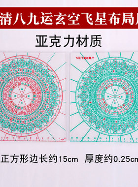 高精度立极尺天心八九运玄空飞星罗盘透明专业定位立极规