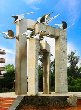 不锈钢科技之门校园林景观广场大型户外雕塑抽象艺术小品装饰摆件