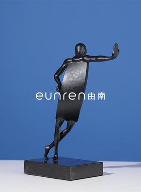 欧式简约抽象人形金属艺术雕塑售楼部展厅客厅人物设计感创意摆件
