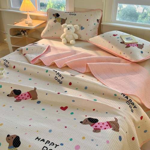 新款冬季亲肤舒适保暖全棉印花双面床盖单件纯棉床单榻榻米炕盖垫 - 图1