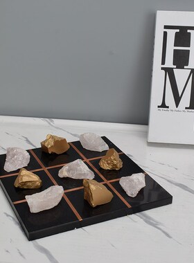 简约现代客厅电视柜样板房茶几家居饰品J别墅酒店创意棋盘软装摆
