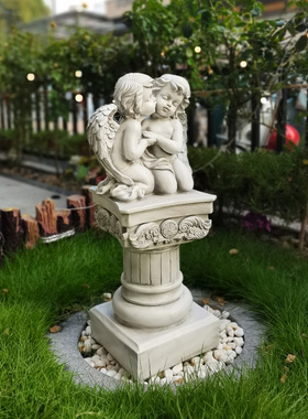 复古天使摆件创意公园商场花园庭院装饰造景欧式别墅景观雕塑工艺