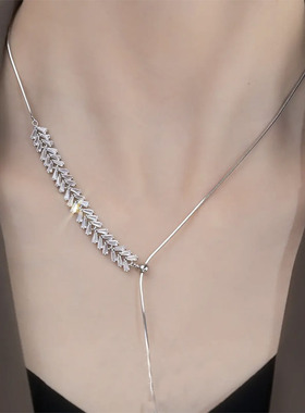 2022年新款潮小众设计感水晶麦穗项链女气质简约颈链冷淡风锁骨链