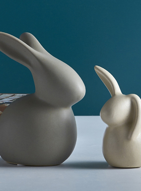 摆件家居饰品创意客厅北欧陶瓷动物小摆件酒柜电视柜卧室玄关摆设