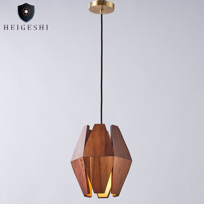创意日式吊灯原木复古侘寂民宿餐厅灯卧室床头书房吧台实木茶室灯 - 图2
