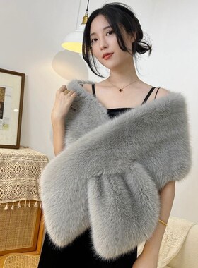 婚纱主纱披肩冬季披肩晚礼服外套时尚洋气高档结婚新娘披肩敬酒服