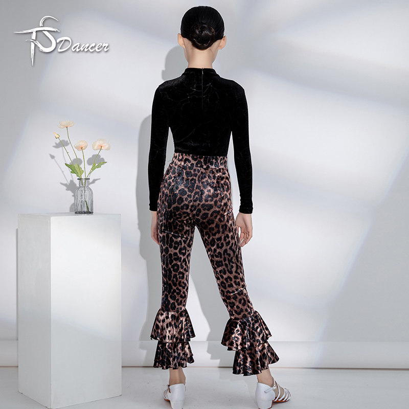 拉丁舞裤女童练功服秋冬新款专业表演训练服套装丝绒长袖舞蹈裤子,淘宝优惠券,粉丝福利购,淘宝优惠卷