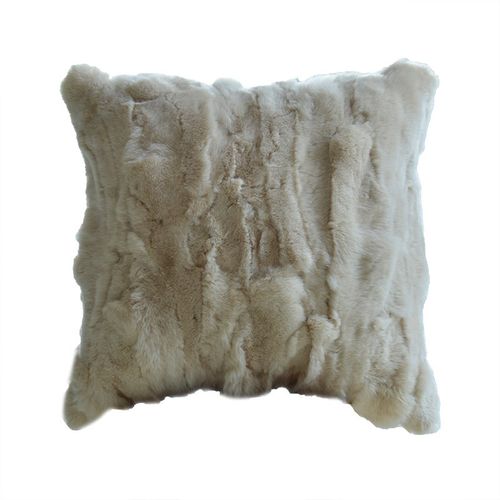 北欧风纯色毛皮獭兔兔毛抱枕套沙发客厅轻奢高级现代靠枕床头靠垫 - 图2