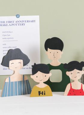 阿楹 客厅墙置物架全n家福摆件 一家人四口三口装饰品幸福感小物