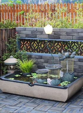 汉韵堂轻奢落地流水摆件阳台花园布置庭院鱼池创意造景露台水景观