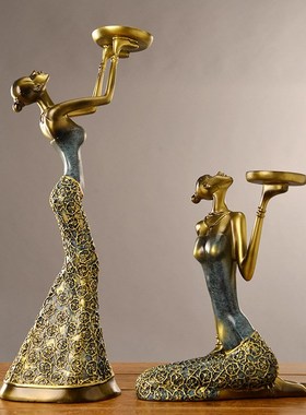 创意复古蜡烛台美欧式摆件客厅餐桌家居软装饰品浪U漫烛光晚餐道