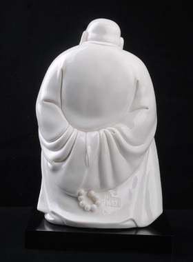 乐逍遥德化陶瓷白瓷弥勒笑佛桌面办公室客厅玄关坐立艺品装饰摆件