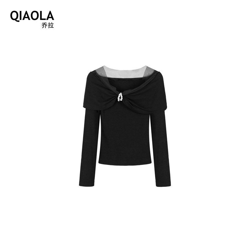 乔拉浪漫书签 轻奢高级感时尚弹力网纱针织小露肩上衣+半裙套装女,淘宝优惠券,粉丝福利购,淘宝优惠卷