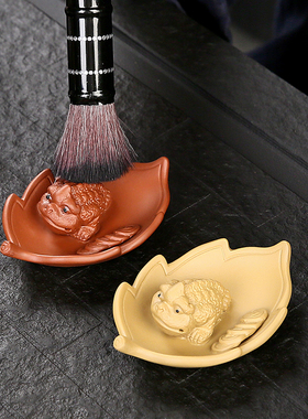 紫砂招财金蟾客厅办公室家居装饰摆件茶桌茶台茶盘精品茶宠可养