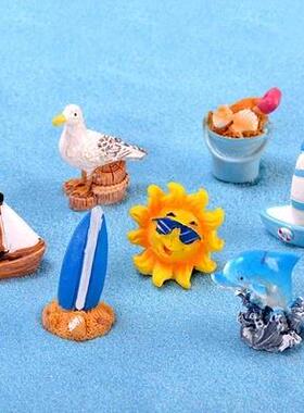 海边系列 地中海风格摆件装饰 冲浪板海贝海鸟海星帆船沙滩桶太阳