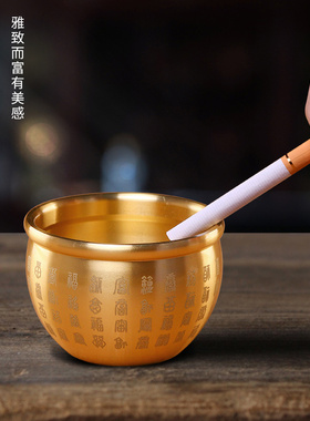 黄铜米缸铜缸摆件铜盆纯铜聚宝盆百富创意复古灰缸水缸百福缸摆设