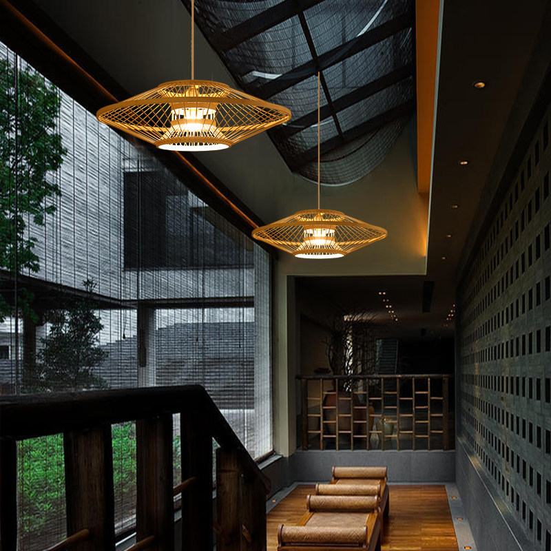 日式吊灯编织灯具饭厅卧室竹艺灯茶室民宿伞状型榻榻米中式竹编灯,淘宝优惠券,粉丝福利购,淘宝优惠卷