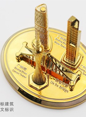 广州塔小蛮腰地标建筑摆件东西塔猎德大桥模型桌面装饰旅游纪念品