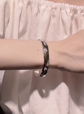 高级锆石手镯冷淡风小众设计感重工男女百搭情侣甜酷手环送礼物潮