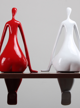 创意人物雕塑摆件艺术品简约现代客厅G酒柜书柜样板房软装装饰品