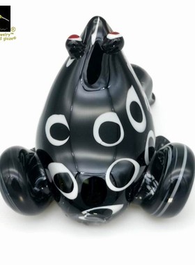 精品热黑色朝天蛙琉璃摆件工艺品 红眼蛙书柜装饰 温居馈赠礼品