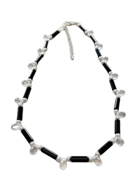 青岛工厂高级感日韩小众设计拼接水滴串珠锁骨颈链轻奢个性项链女