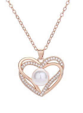 轻奢气质百搭爱心珍珠项链女 小众设计高级感精致锁骨链颈链饰品