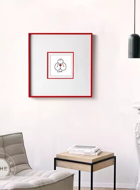 愉悦 小众极简装饰画卡通温馨可爱插画挂画红色铝合金多层卡纸画