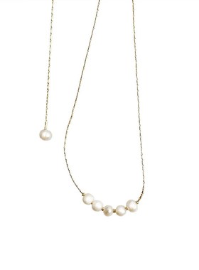 日系轻奢抽拉可调节天然珍珠项链女简约设计气质颈链高级感锁骨链