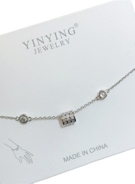 冷淡风手链金属圆圈手链简约百搭锆石电镀小众小清新饰品女高级感