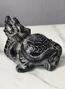 山西青石桌面摆件工艺品龙龟