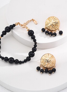 纯银黑玛瑙手链