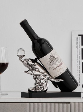 创意斜放红酒架摆件家用客厅轻奢高档酒柜电视柜装饰玄关酒瓶架拖