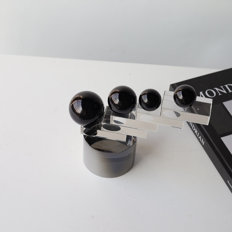 现代简约水晶球阶梯抽象摆件样板房客厅书房玄关茶几桌面软装饰品,淘宝优惠券,粉丝福利购,淘宝优惠卷