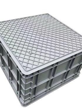 熟胶四方周转箱加厚正方形收纳筐465*465塑料工具箱零件盒相
