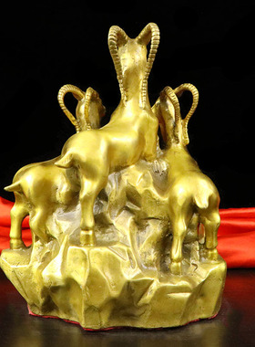 纯铜三羊开泰摆件生肖羊招财聚宝盆三阳开泰家居客厅酒柜桌面摆设