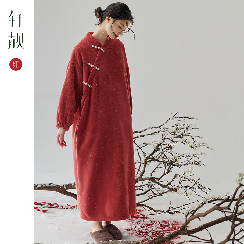 轩靓【抗静电】珊瑚绒睡裙女秋冬季加厚保暖睡衣法兰绒睡袍家居服,淘宝优惠券,粉丝福利购,淘宝优惠卷
