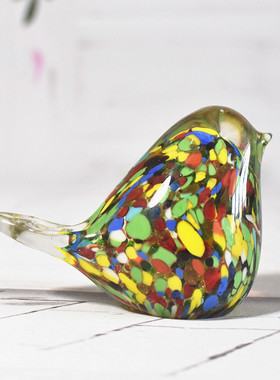 创意琉璃小摆件可爱动物装饰品玻璃小鸟生日礼物结婚礼品桌面镇纸