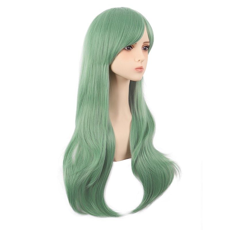 潼漫 cos假发女微卷长发动漫高温丝灰绿浅绿色斜刘海万用70cm头套,淘宝优惠券,粉丝福利购,淘宝优惠卷