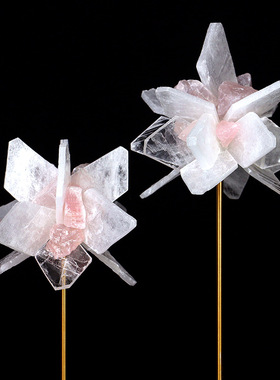 北欧轻奢白水晶石纯手工简约家居玄关酒柜客厅摆件婚庆家居装饰品