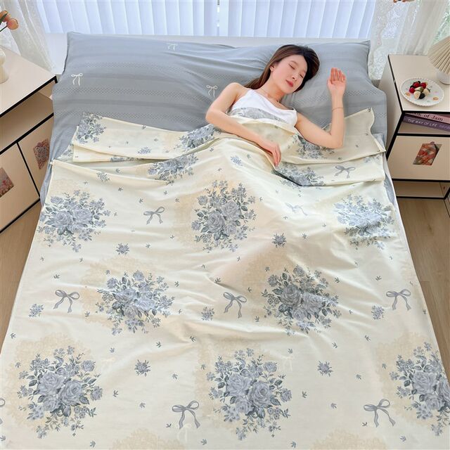 Fully cotton partition dirty sleeping bag single travel sleeping bag sheet quilt cover travel hotel business trip portable three-piece set