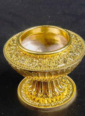 合金宝瓶摆件藏传民族用品三层米盒米罐八吉祥雕刻堂粮食精致包邮