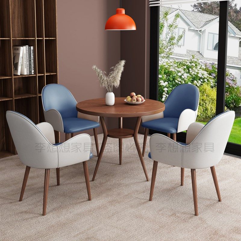 岩板洽谈桌椅组合售楼处实木纹商务酒店休闲椅展厅休息区接待圆桌,淘宝优惠券,粉丝福利购,淘宝优惠卷