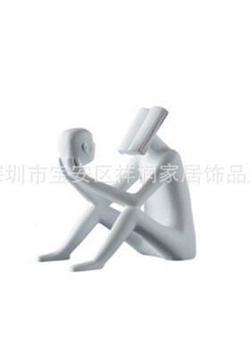 树脂抽象看书人物雕塑摆件北欧式样板房软M装设计客厅艺术装饰品